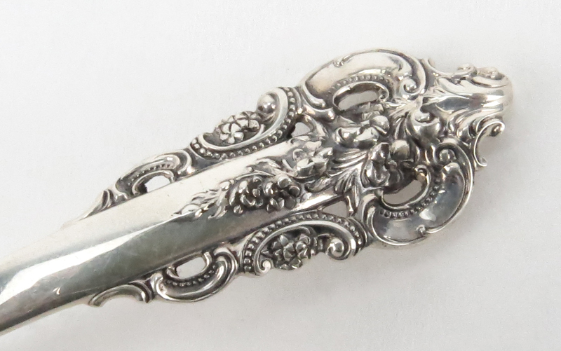 Set of Twelve (12) Wallace "Grand Baroque" Sterling Silver Mustard Spoons. 