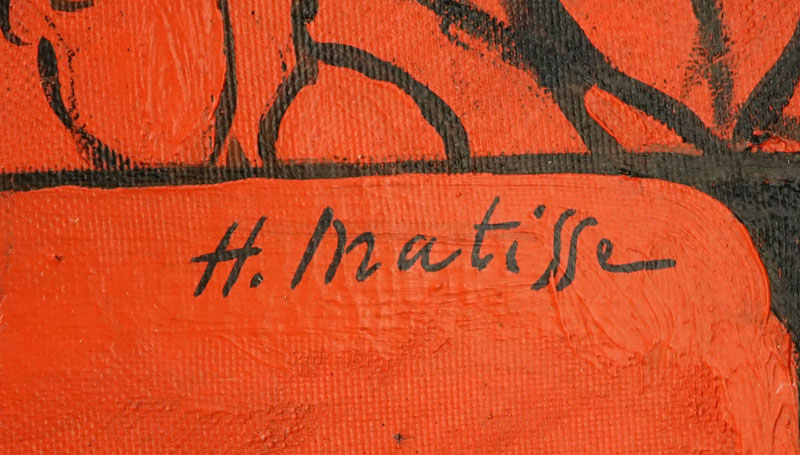 Signed H. Matisse Oil on Artist Board, Nude. 