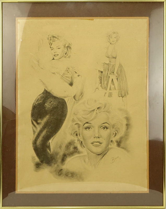 Vintage Lithograph "Marylin Monroe" by Glen Banse. 