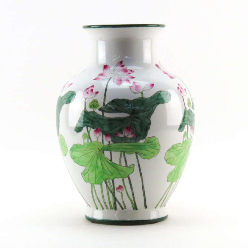 Modern A Nora Fenton Design Porcelain Floral Vase.