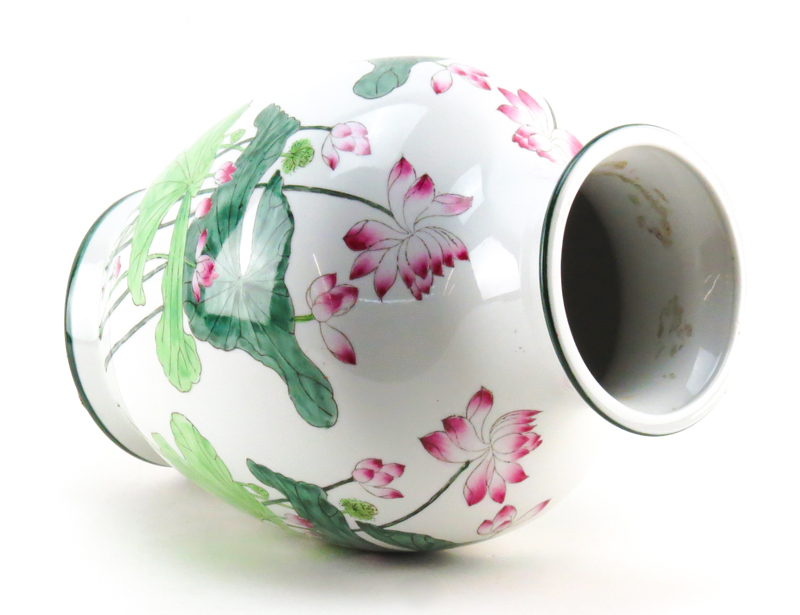 Modern A Nora Fenton Design Porcelain Floral Vase.