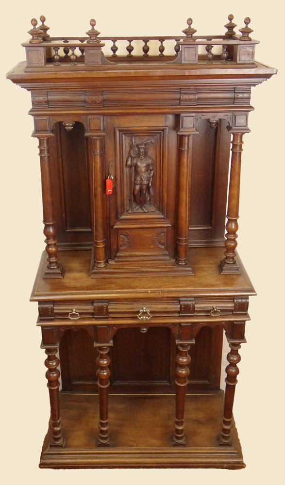 Late 19th Century French Henri II style Carved Walnut Cabinet.