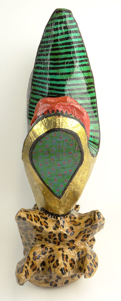 Carrie Disrud, American (20th C) Papier Mache Sculpture "Her Queen's Madness" Signed, Titled and Dated '92.  