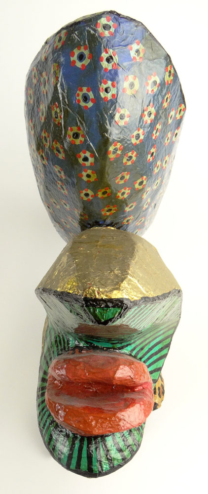 Carrie Disrud, American (20th C) Papier Mache Sculpture "Her Queen's Madness" Signed, Titled and Dated '92.  
