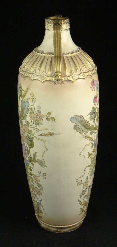Large Early 20th Century Possibly German Royal Bonn Painted and Gilt Porcelain Vase.