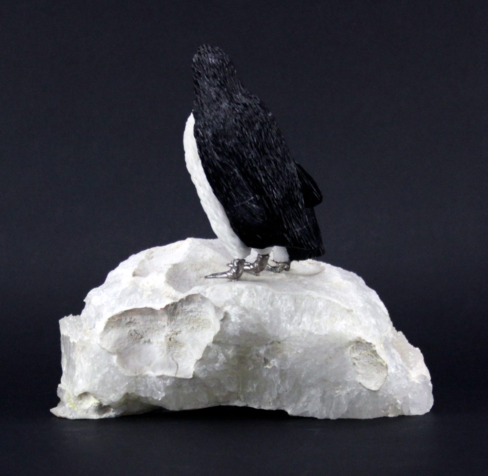 Attributed to Peter Mueller, Rock Crystal Specimen and Penguin Grouping.