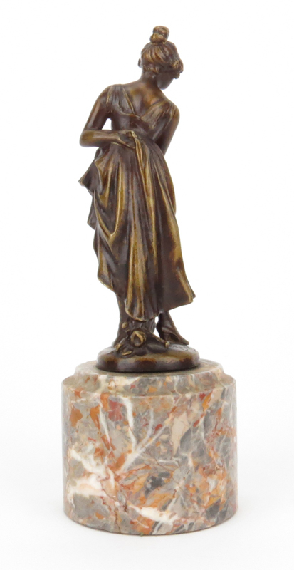 Modern Bronze Figurine on Onyx Base. Signed Bouc?