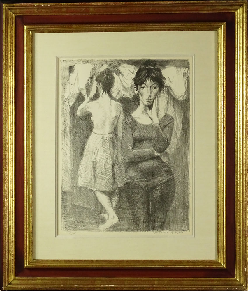 Raphael Soyer, American (1899-1987) Lithograph. "Young Dancers".