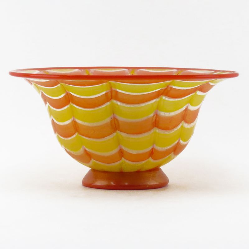 Mid Century Gambaro & Poggi Murano Art Glass Centerpiece Bowl.