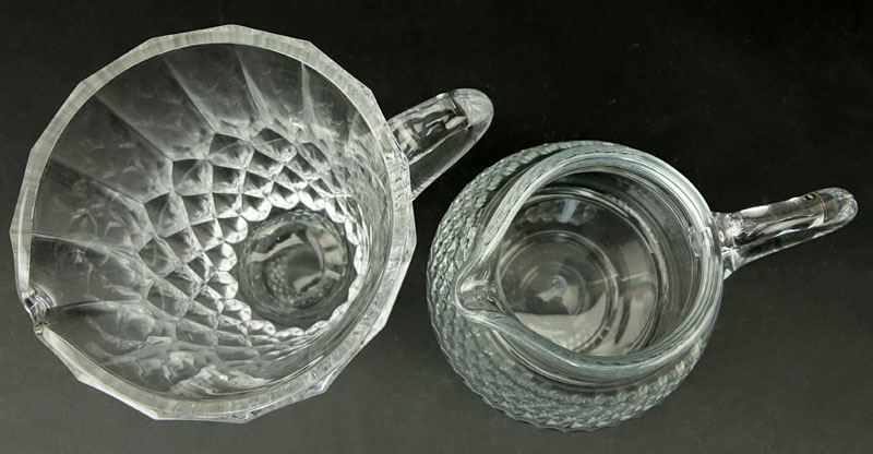 Two French Crystal Pitchers. Includes Baccarat "Armagnac" and Val St Lambert "Imperial".
