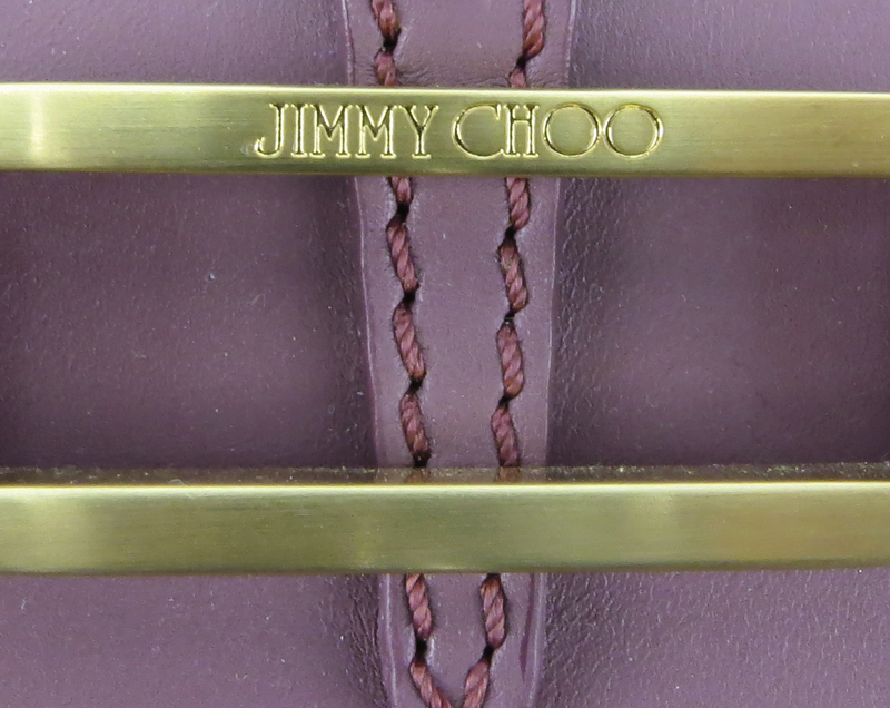 Jimmy Choo Purple Brown Leather Tulita Bag.