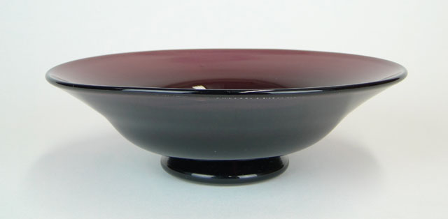 Circa 1966-1980 Thomas Webb English Amethyst Color Art Glass Dish with Polished Pontil.