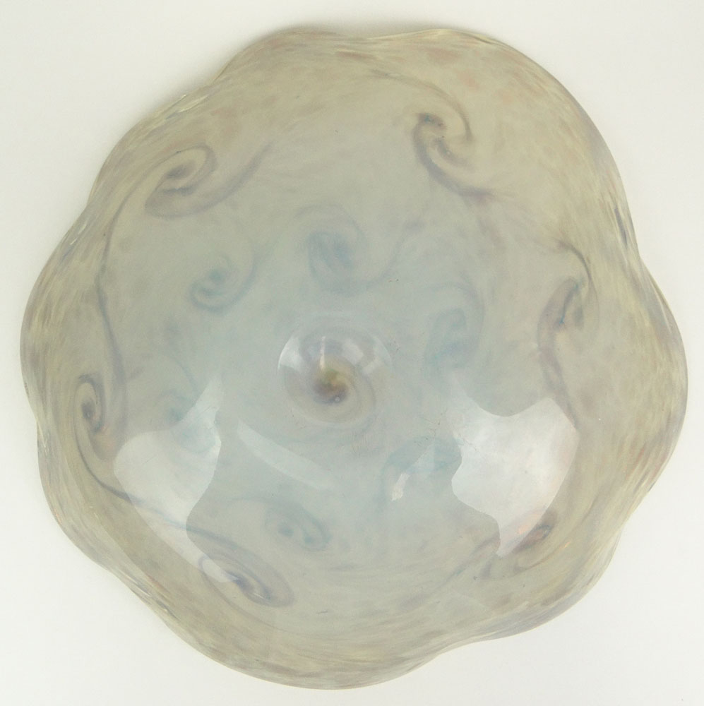 Vintage Art Glass Free-Form Shallow Bowl/Centerpiece.