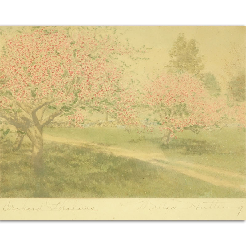 Wallace Nutting, American  (1861 - 1941) Two prints "Orchard Shadows", "The Nest". 