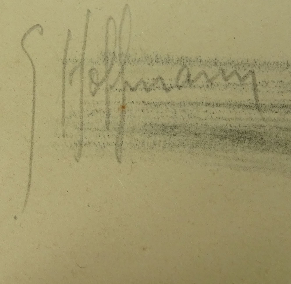 G. Hoffman (20th C) Etching "Alous de Confiance" Pencil Signed Lower Left. 