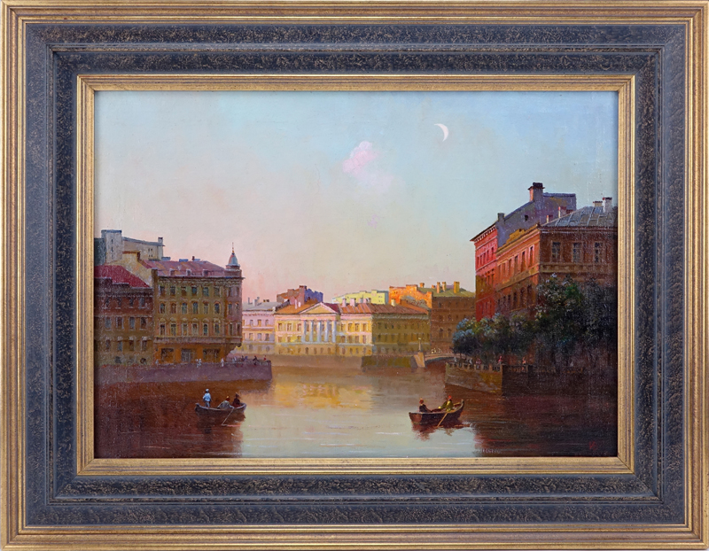Ivan Vasiliev, Russian Federation (born 1930- ) Oil on Canvas "Prajka River".  