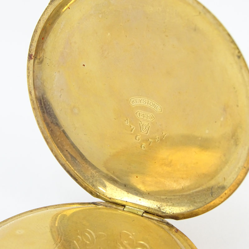 Antique Elgin 14 Karat Yellow Gold Pocket Watch.