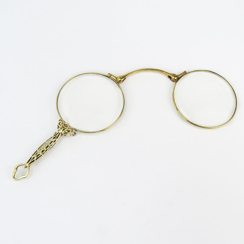 Pair of Antique 14K Yellow Gold Lorgnette.