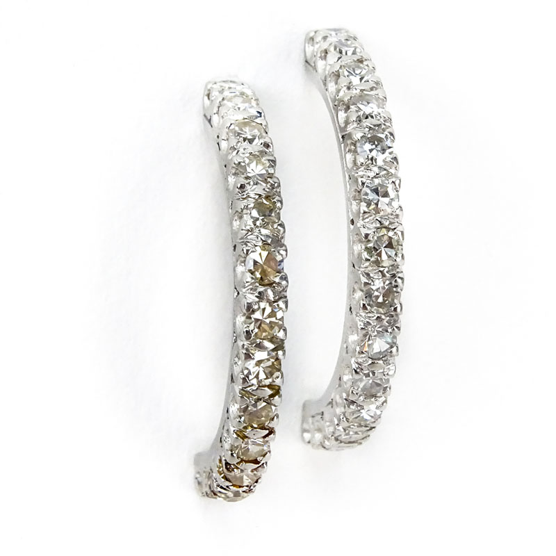 Vintage Diamond and White Gold Earrings, made from a Diamond Eternity Band.