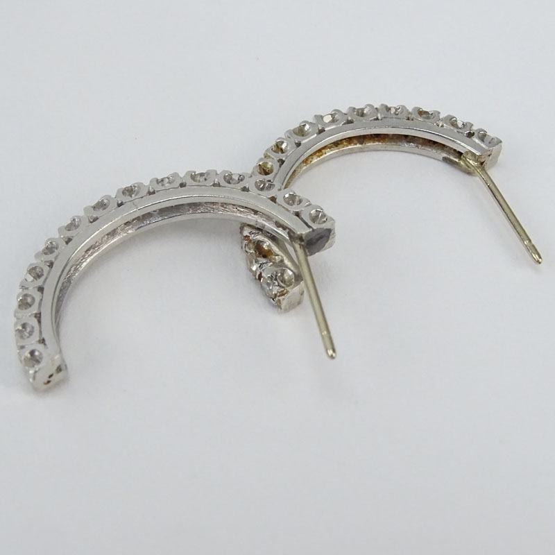 Vintage Diamond and White Gold Earrings, made from a Diamond Eternity Band.