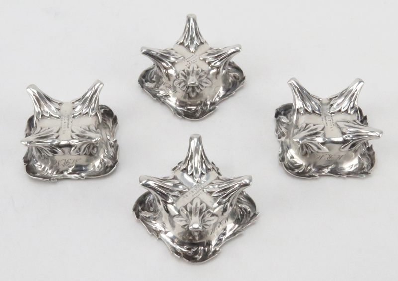 Set of Four Tiffany & Co. Sterling Silver Salt Cellars.