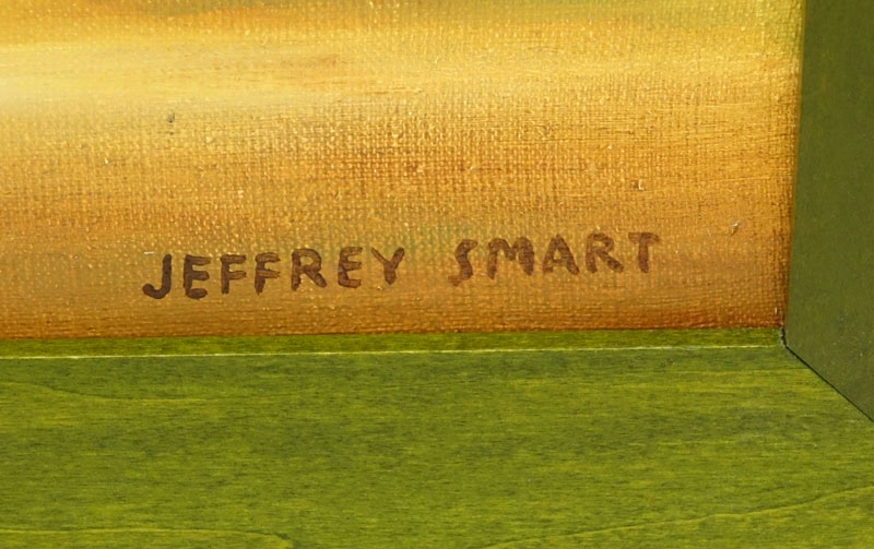 After: Jeffrey Smart, Australian (1921-2013) Oil on Canvas, Modern Landscape. 