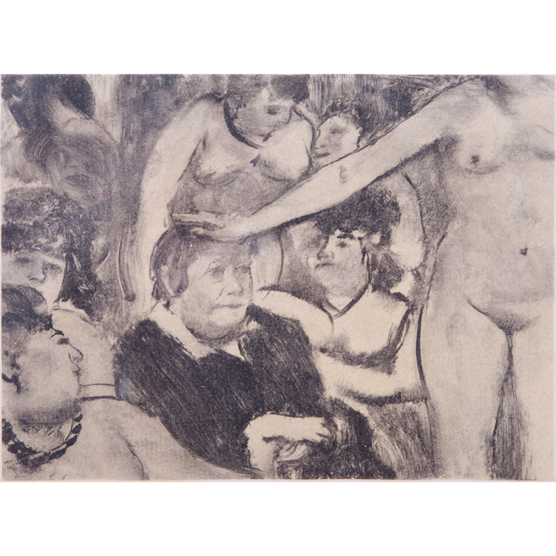 Edgar Degas (FRENCH, 1834-1917) Print from the monotype "La fête de la patronne (petit)" on Marais paper (watermark) with estate stamp "Altier Ed Degas" and Stamped LUGT 658. 