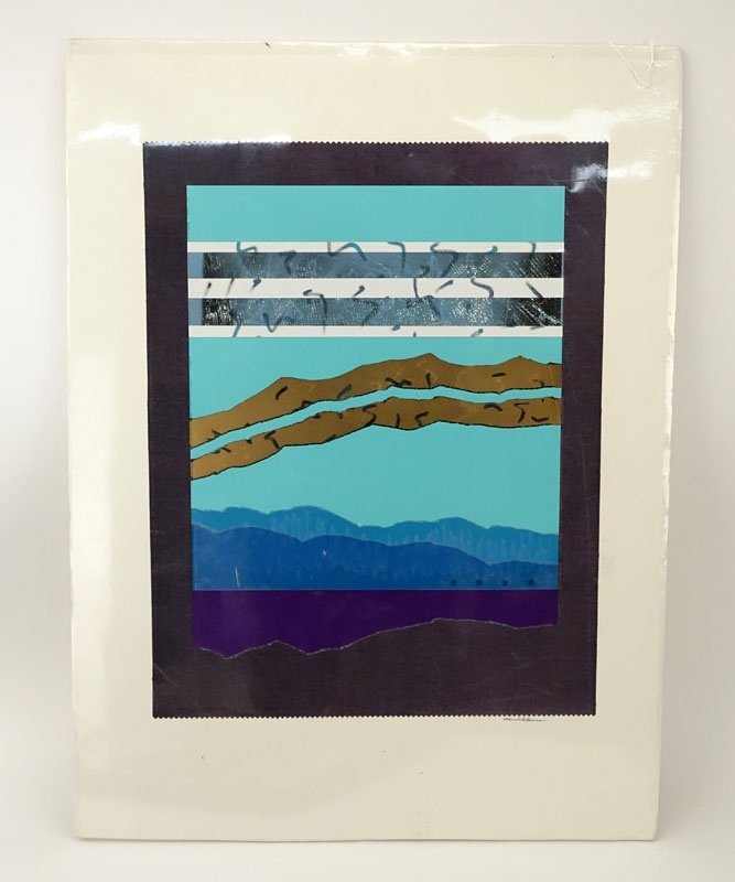 Marshall Burns, American (20th Century) Mixed media on Arches paper "Landscape" Signed lower right. 