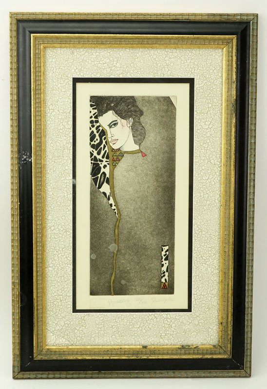Dawn Marie, Japanese (20th C.) "Discovering" Color Etching. 