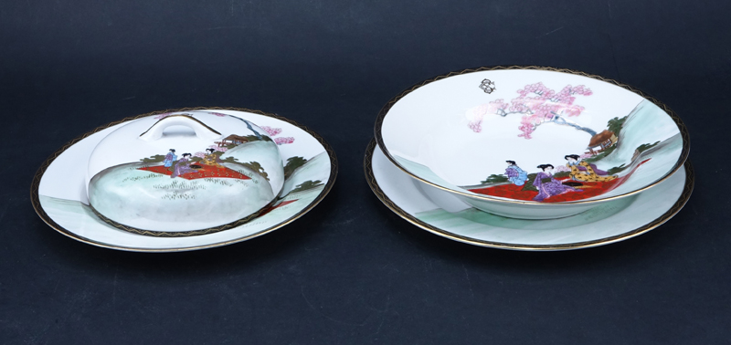 Thirty Five (35) Pc. Early 20th Century Kutani Porcelain Plates.