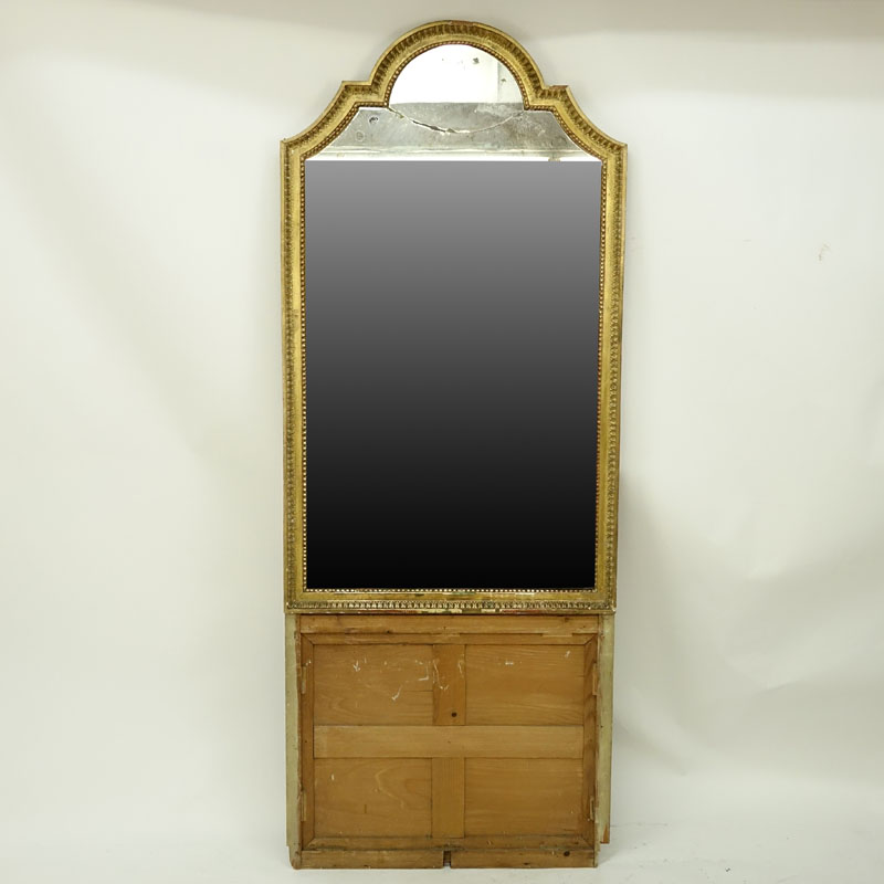 19th Century French Louis XVI style Carved and Gilt Wood Mirror, previously part of boiserie. 