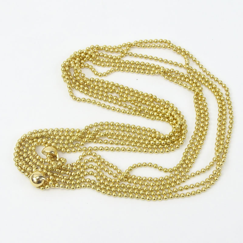 Vintage Cartier 18 Karat Yellow Gold Multi Strand Bead Choker Necklace.