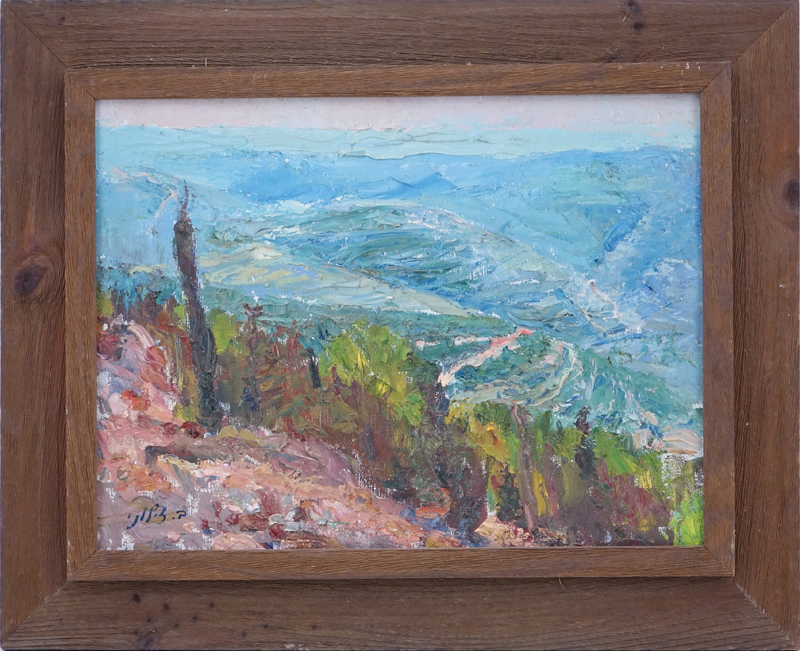 Judaica Oil On Canvas "Landscape". 
