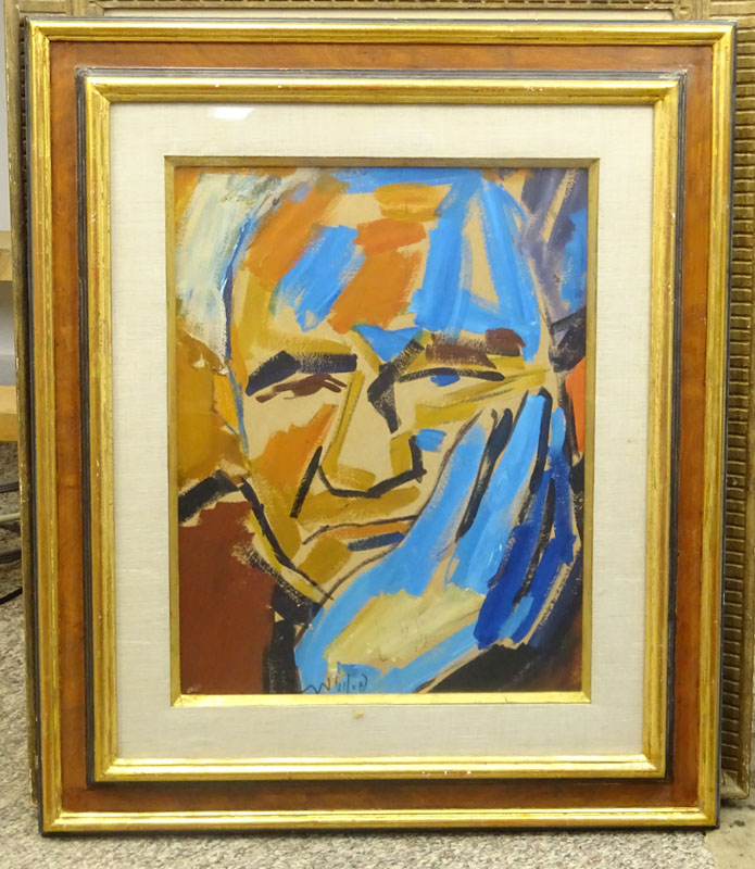 Pinchas Litvinovsky, Israeli (1894 - 1985) Oil on paper "Portrait Of Ben-Gurion". 