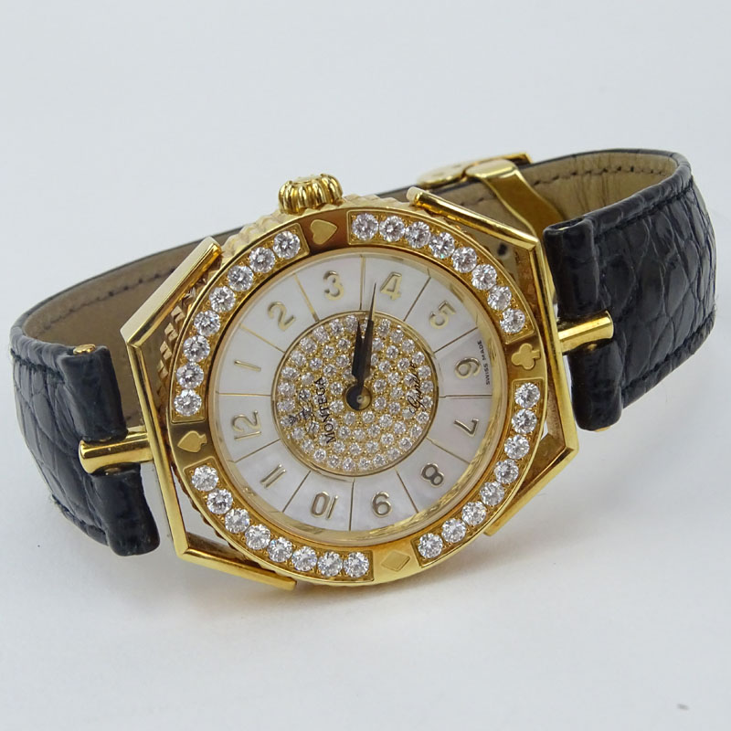 Men's Montega 18 Karat Yellow Gold and Diamond Watch.