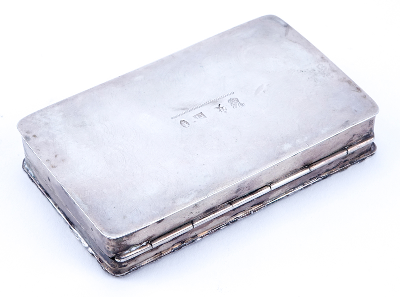 19th Century German Silver Chased Snuff Box.