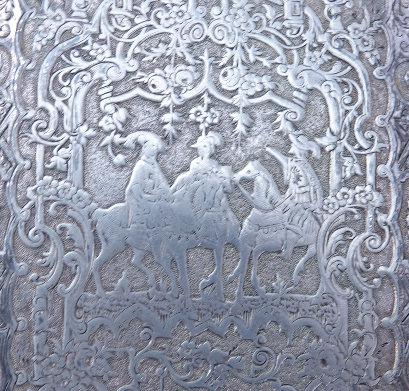 19th Century German Silver Chased Snuff Box.
