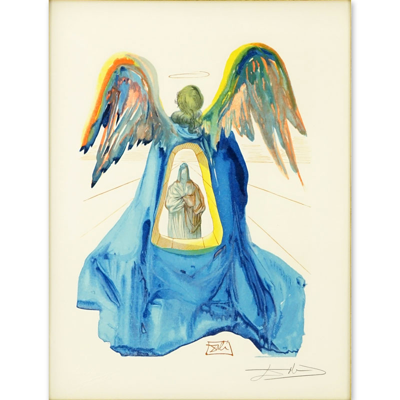 Salvador Dali, Spanish (1904-1989) "Dante Purified" (Purgatory #33) Wood Engraving in Color on Rives Paper.
