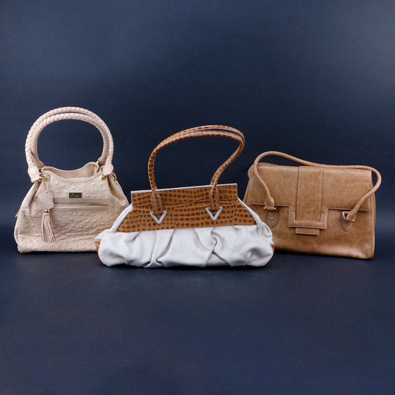 Lot of Three (3) Vintage Leather Handbags.