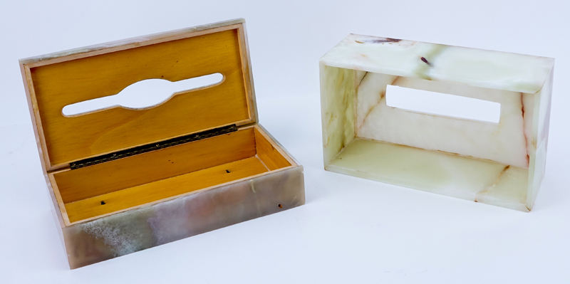 Onyx Tissue Box and Tissue Box Cover.