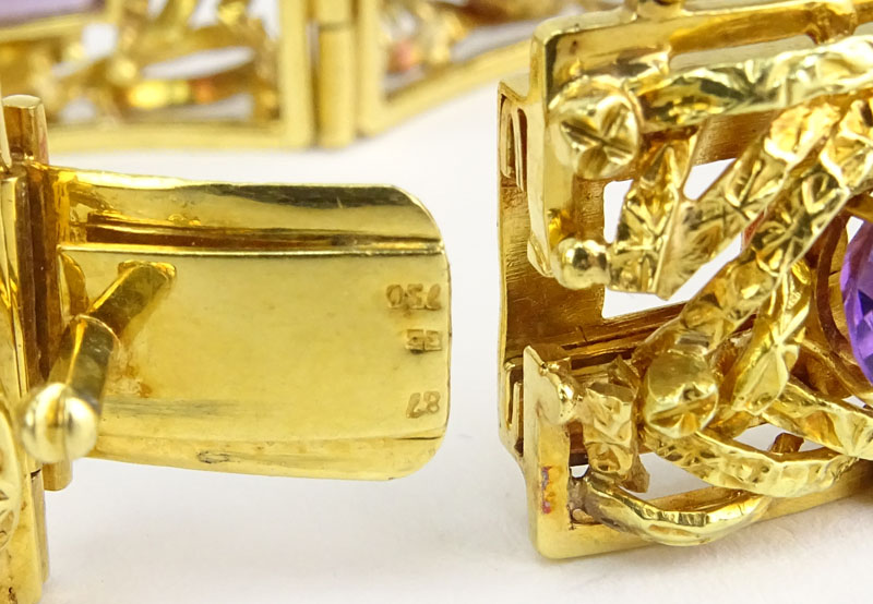 Attributed to: H Stern Vintage Multi Gemstone and 18 Karat Yellow Gold Bracelet.