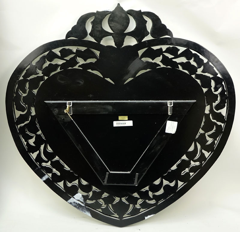 Modern Heart Shaped Venetian Mirror. Unsigned.