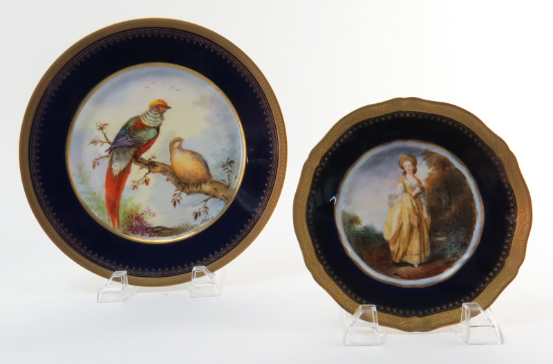 Grouping of Five (5) Theodore Haviland Limoges Bazar Colon Porcelain Cabinet Plates.