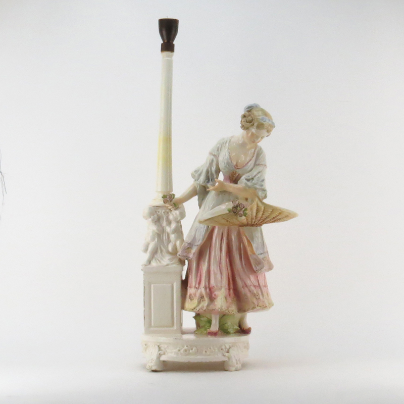 19th Century Royal Dux Polychrome Ceramic Art Deco Figural Lamp.