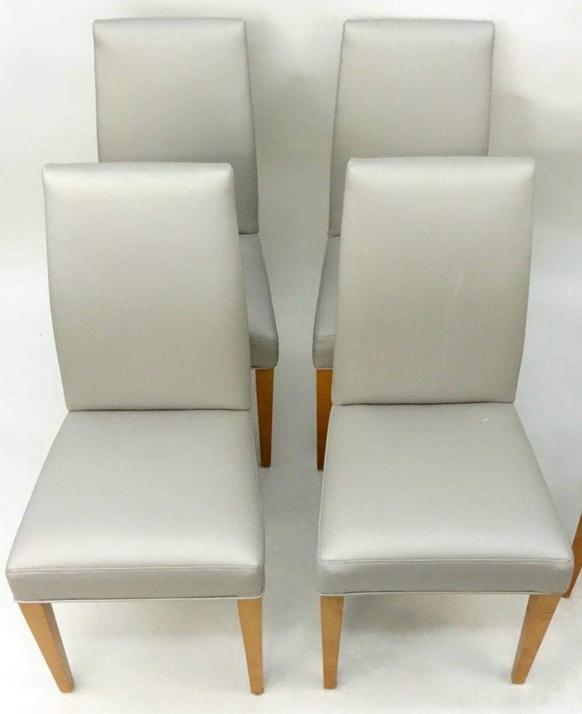 Set of Five (5) Modern Faux Leather Upholstered Dining Chairs.