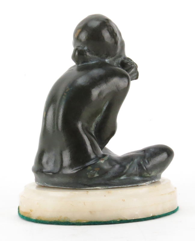 Early 20th Century French Art Deco Bronze Nude Sculpture on Marble base.