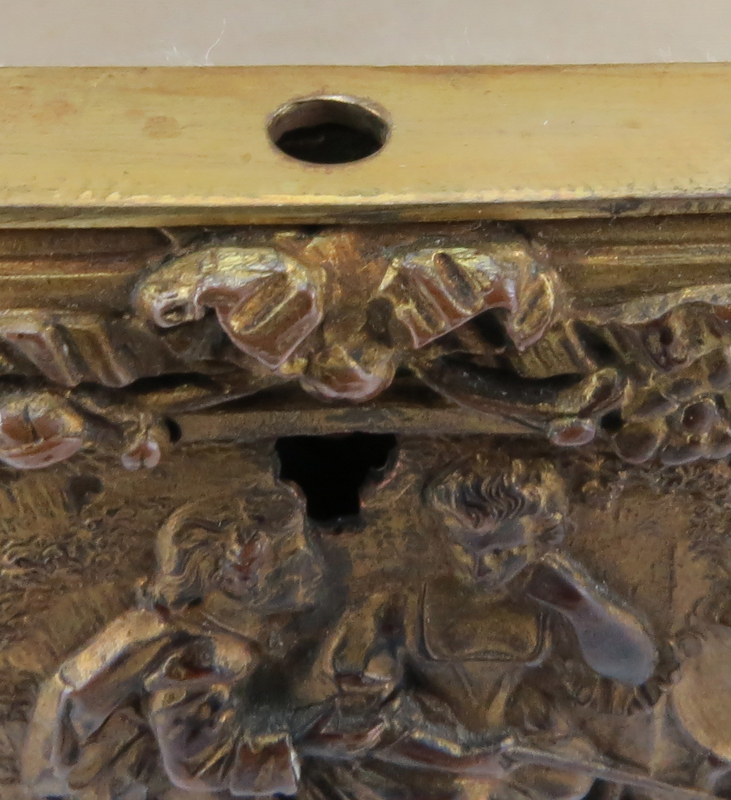 Circa 1916 Gilt Bronze Renaissance Revival style High Relief Box.