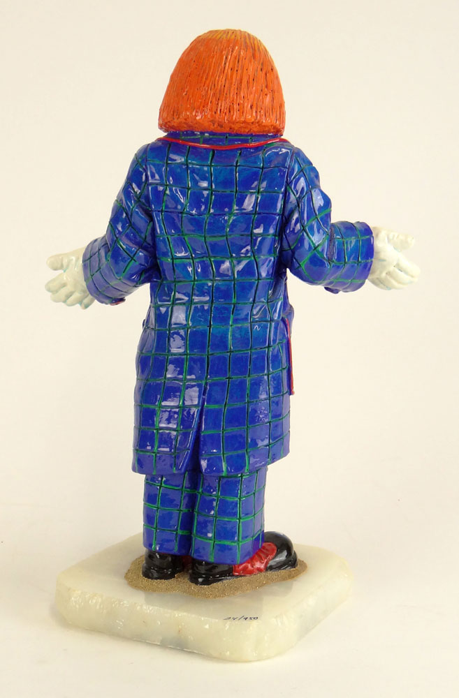 Circa 1999 Ron Lee, Limited Edition, "Toto the Clown" Sculpture on Onyx Base. 