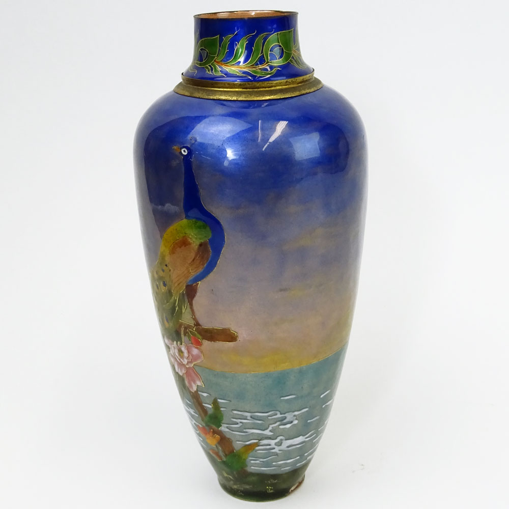 Vintage French Enamel Vase.