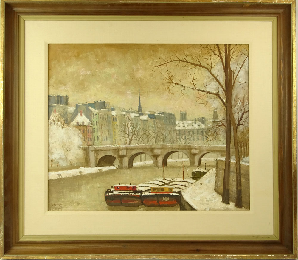 André Renoux, French (born 1939) Oil on Canvas, Pont Neuf. 